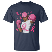 African American Fighter Breast Cancer Awareness T Shirt Pink Ribbon - Wonder Print Shop