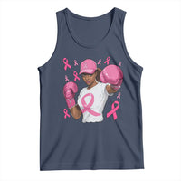African American Fighter Breast Cancer Awareness Tank Top Pink Ribbon - Wonder Print Shop