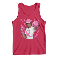 African American Fighter Breast Cancer Awareness Tank Top Pink Ribbon - Wonder Print Shop