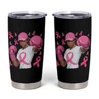 African American Fighter Breast Cancer Awareness Tumbler Cup Pink Ribbon - Wonder Print Shop