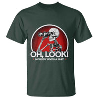 Oh Look Nobody Gives A Shit T Shirt Funny Sarcastic Humor Skeleton - Wonder Print Shop