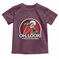 Oh Look Nobody Gives A Shit Toddler T Shirt Funny Sarcastic Humor Skeleton - Wonder Print Shop
