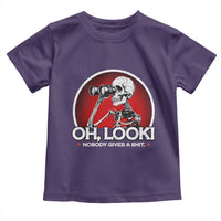 Oh Look Nobody Gives A Shit Toddler T Shirt Funny Sarcastic Humor Skeleton - Wonder Print Shop