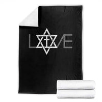 Love Jewish Messianic Christian Cross Star Of David Throw Blanket - Wonder Print Shop