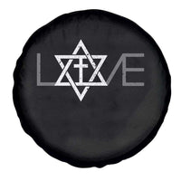 Love Jewish Messianic Christian Cross Star Of David Spare Tire Cover - Wonder Print Shop