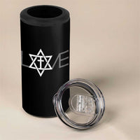 Love Jewish Messianic Christian Cross Star Of David 4 in 1 Can Cooler Tumbler - Wonder Print Shop