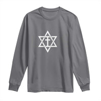 Love Jewish Messianic Christian Cross Star Of David Long Sleeve Shirt - Wonder Print Shop