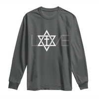 Love Jewish Messianic Christian Cross Star Of David Long Sleeve Shirt - Wonder Print Shop