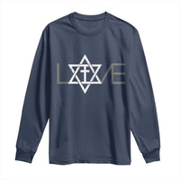 Love Jewish Messianic Christian Cross Star Of David Long Sleeve Shirt - Wonder Print Shop