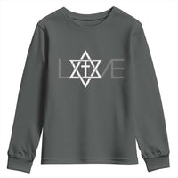Love Jewish Messianic Christian Cross Star Of David Youth Sweatshirt - Wonder Print Shop