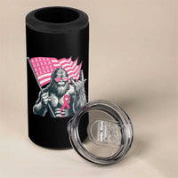 Funny Bigfoot Breast Cancer Awareness 4 in 1 Can Cooler Tumbler Sasquatch Pink Ribbon - Wonder Print Shop