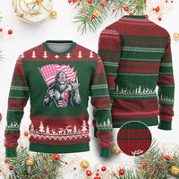 Funny Bigfoot Breast Cancer Awareness Ugly Christmas Sweater Sasquatch Pink Ribbon - Wonder Print Shop