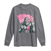 Funny Bigfoot Breast Cancer Awareness Long Sleeve Shirt Sasquatch Pink Ribbon - Wonder Print Shop