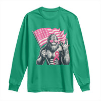 Funny Bigfoot Breast Cancer Awareness Long Sleeve Shirt Sasquatch Pink Ribbon - Wonder Print Shop