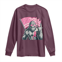 Funny Bigfoot Breast Cancer Awareness Long Sleeve Shirt Sasquatch Pink Ribbon - Wonder Print Shop