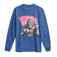 Funny Bigfoot Breast Cancer Awareness Long Sleeve Shirt Sasquatch Pink Ribbon - Wonder Print Shop