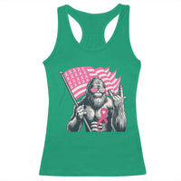 Funny Bigfoot Breast Cancer Awareness Racerback Tank Top Sasquatch Pink Ribbon - Wonder Print Shop