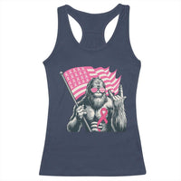 Funny Bigfoot Breast Cancer Awareness Racerback Tank Top Sasquatch Pink Ribbon - Wonder Print Shop