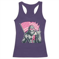 Funny Bigfoot Breast Cancer Awareness Racerback Tank Top Sasquatch Pink Ribbon - Wonder Print Shop