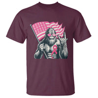 Funny Bigfoot Breast Cancer Awareness T Shirt Sasquatch Pink Ribbon - Wonder Print Shop