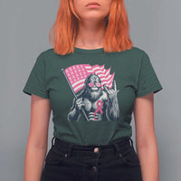Funny Bigfoot Breast Cancer Awareness T Shirt For Women Sasquatch Pink Ribbon - Wonder Print Shop