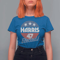 Harris For President T Shirt For Women Harris Elected 47 American Flag - Wonder Print Shop