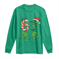 Funny Six Seven Christmas 67 Meme Gen Alpha Slang Elf Hands Long Sleeve Shirt - Wonder Print Shop