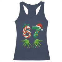 Funny Six Seven Christmas 67 Meme Gen Alpha Slang Elf Hands Racerback Tank Top - Wonder Print Shop