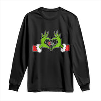 Funny Six Seven Christmas 67 Meme Gen Alpha Elf Heart Hands Long Sleeve Shirt - Wonder Print Shop