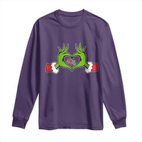Funny Six Seven Christmas 67 Meme Gen Alpha Elf Heart Hands Long Sleeve Shirt - Wonder Print Shop