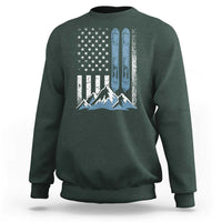 Alpine Skiing Skier Sweatshirt Vintage American Flag Winter Sport - Wonder Print Shop