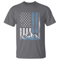 Alpine Skiing Skier T Shirt Vintage American Flag Winter Sport - Wonder Print Shop