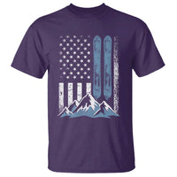 Alpine Skiing Skier T Shirt Vintage American Flag Winter Sport - Wonder Print Shop