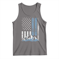 Alpine Skiing Skier Tank Top Vintage American Flag Winter Sport - Wonder Print Shop