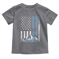 Alpine Skiing Skier Toddler T Shirt Vintage American Flag Winter Sport - Wonder Print Shop