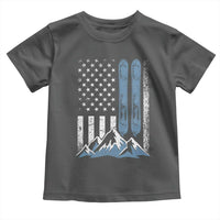 Alpine Skiing Skier Toddler T Shirt Vintage American Flag Winter Sport - Wonder Print Shop