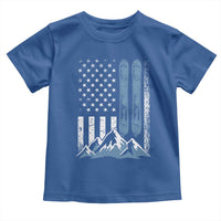 Alpine Skiing Skier Toddler T Shirt Vintage American Flag Winter Sport - Wonder Print Shop