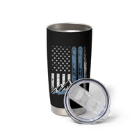 Alpine Skiing Skier Tumbler Cup Vintage American Flag Winter Sport - Wonder Print Shop