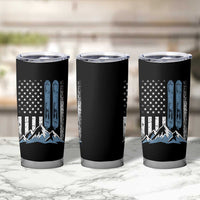 Alpine Skiing Skier Tumbler Cup Vintage American Flag Winter Sport - Wonder Print Shop