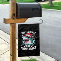 Funny Xmas Shark Garden Flag Have A Holly Jawly Christmas Santa Hat - Wonder Print Shop