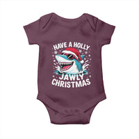 Funny Xmas Shark Baby Onesie Have A Holly Jawly Christmas Santa Hat - Wonder Print Shop