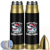 Funny Xmas Shark Bullet Tumbler Have A Holly Jawly Christmas Santa Hat - Wonder Print Shop