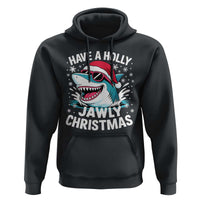 Funny Xmas Shark Hoodie Have A Holly Jawly Christmas Santa Hat - Wonder Print Shop