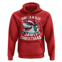 Funny Xmas Shark Hoodie Have A Holly Jawly Christmas Santa Hat - Wonder Print Shop