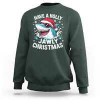 Funny Xmas Shark Sweatshirt Have A Holly Jawly Christmas Santa Hat - Wonder Print Shop