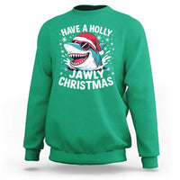 Funny Xmas Shark Sweatshirt Have A Holly Jawly Christmas Santa Hat - Wonder Print Shop