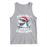 Funny Xmas Shark Tank Top Have A Holly Jawly Christmas Santa Hat - Wonder Print Shop