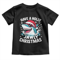 Funny Xmas Shark Toddler T Shirt Have A Holly Jawly Christmas Santa Hat - Wonder Print Shop