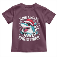 Funny Xmas Shark Toddler T Shirt Have A Holly Jawly Christmas Santa Hat - Wonder Print Shop