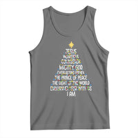 Christian Christmas Tank Top Jesus Wonderful Counselor Mighty God Xmas Tree - Wonder Print Shop